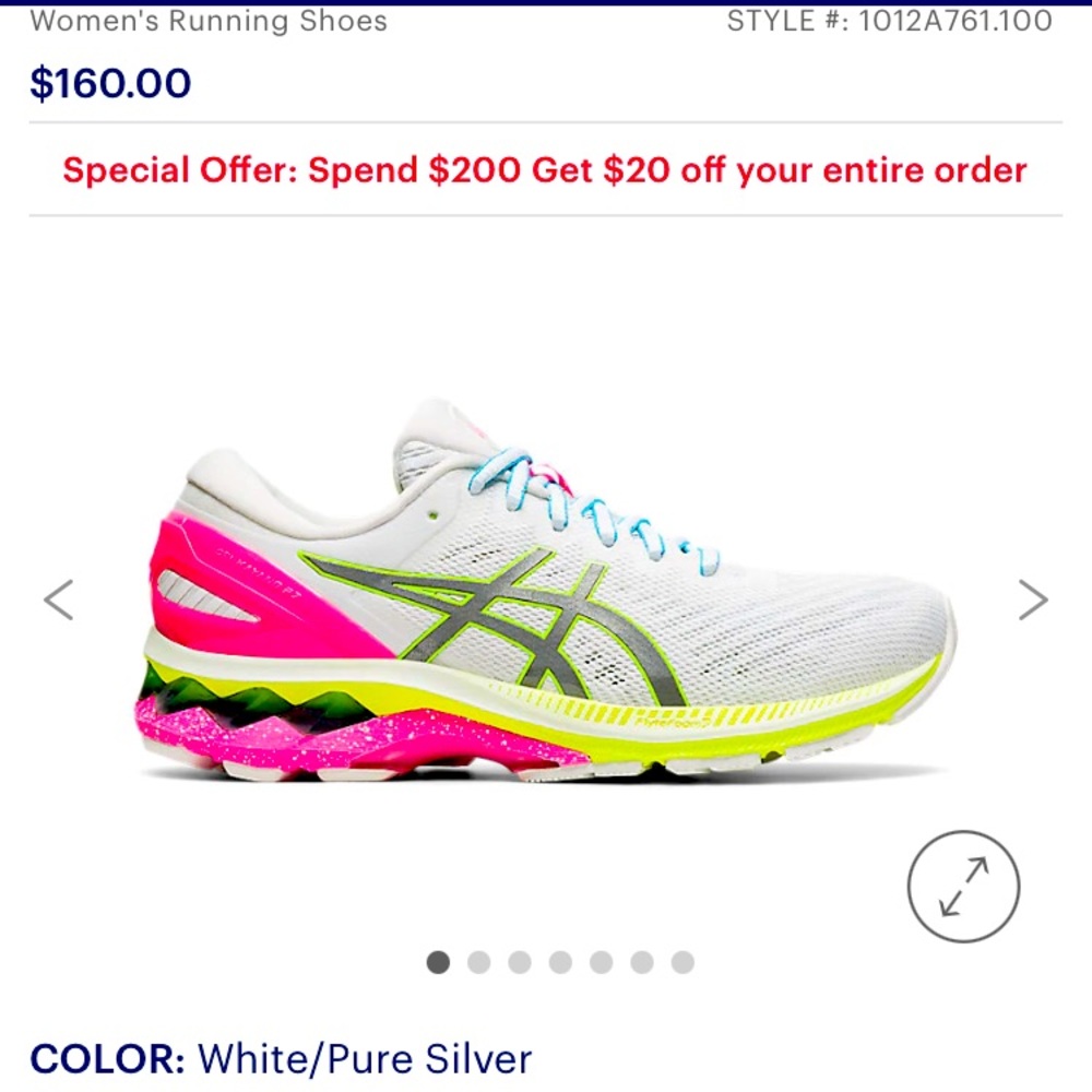 ASICS Gel Kayano 27 Light Show Size 9